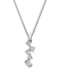 Swarovski 14K White Gold Galaxy Certified Lab Grown Diamond Mixed Cut Drop Pendant Necklace, 15.75-18.12