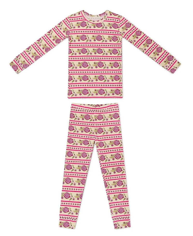 Motette Girls' Pomegranate Soiree Pajama Set - Baby, Little Kid