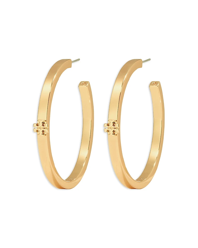 Tory Burch Kira Thin Icon Hoop Earrings