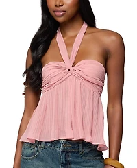 Edikted Pleated Chiffon Babydoll Halter Top