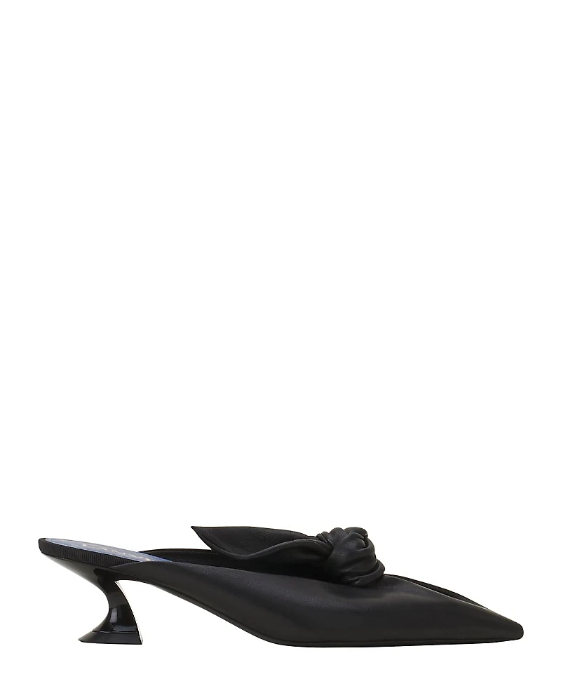 Lanvin Women's Midnight Step Bow Leather Mule with Heel