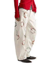 Free People Good Luck Printed Relaxed Jeans