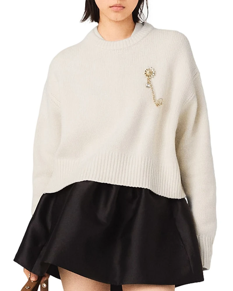 Maje Wool & Cashmere Boxy Sweater