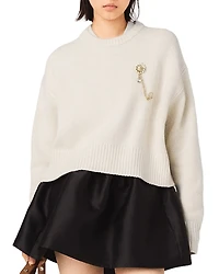 Maje Wool & Cashmere Boxy Sweater