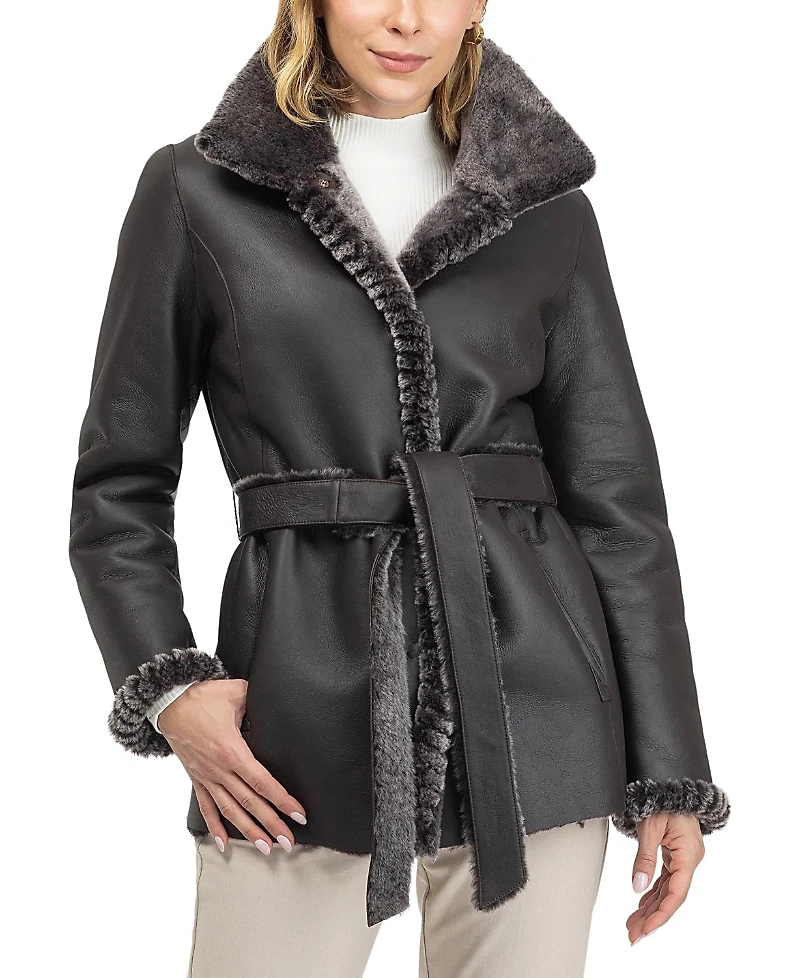 Gorski Merino Shearling Lamb Jacket With Whipstitch Trim