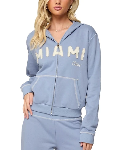 Edikted Miami Babe Zip Up Hoodie