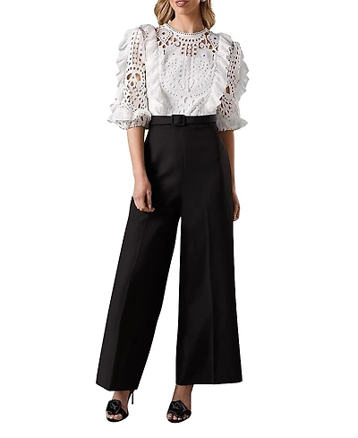 Coast Lace Cut Out Belted Jumpsuit