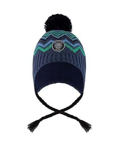 Deux par Deux Boys' Lined Peruvian Knit Pompom Hat - Little Kid, Big Kid