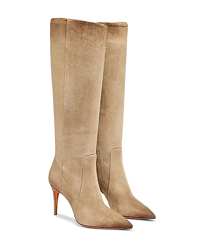 Santoni Women's Suede High-Heel Boot