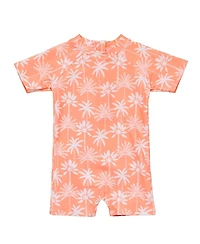 Snapper Rock Boys' Cali Palms Recycled Short Sleeve Sunsuit - Baby