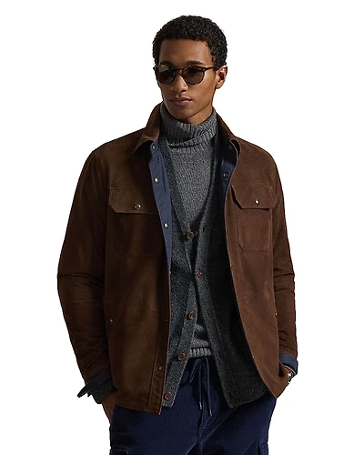 Polo Ralph Lauren Reversible Suede Taffeta Shirt Jacket