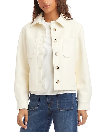 Karen Kane Faux Leather Cropped Jacket