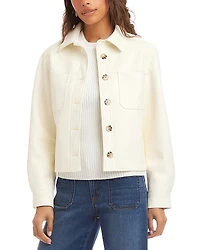 Karen Kane Faux Leather Cropped Jacket