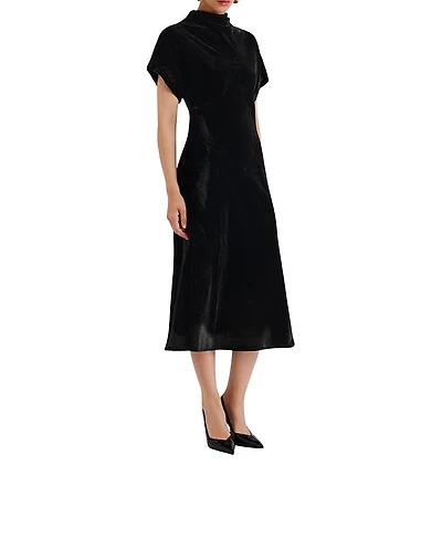 Malina Alivia Short Sleeve Velvet Midi Dress