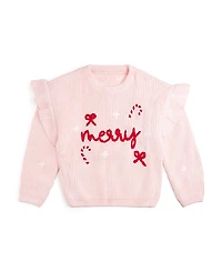 Sweet Wink Girls' Coquette Merry Christmas Knit Sweater - Little Kid