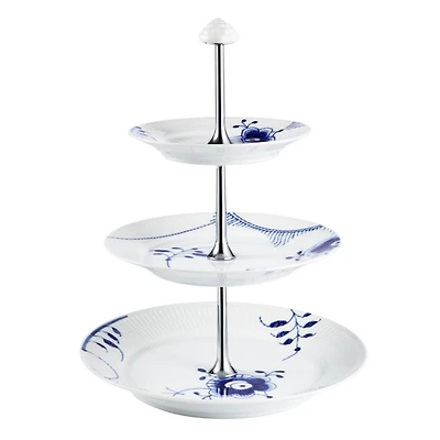Blue Fluted Mega 3-Tier Etagere