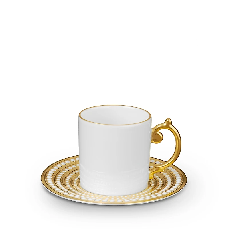 L'Objet Perlee Gold Espresso Cup & Saucer