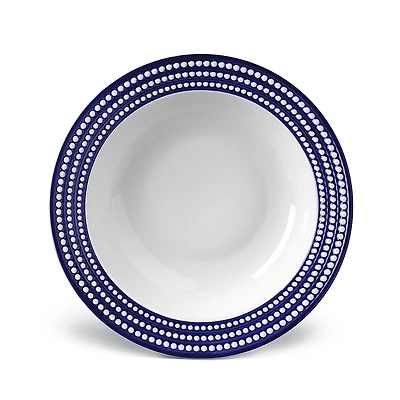 L'Objet Perlee Bleu Round Serving Bowl