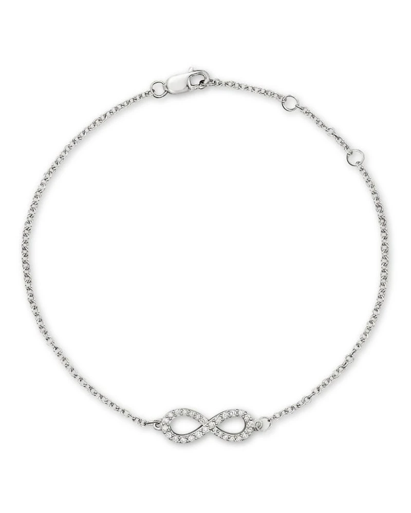 Diamond Infinity Bracelet in 14K White Gold, .15 tcw - Exclusive