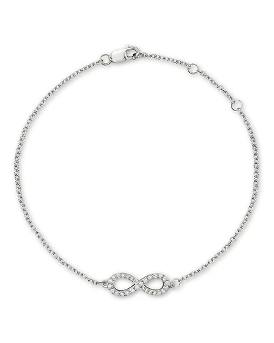 Diamond Infinity Bracelet in 14K White Gold, .15 tcw - Exclusive