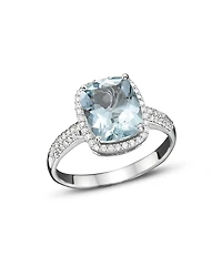 Aquamarine and Diamond Ring