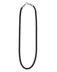 Black Caviar Ceramic Necklace with 18K Gold, 16"