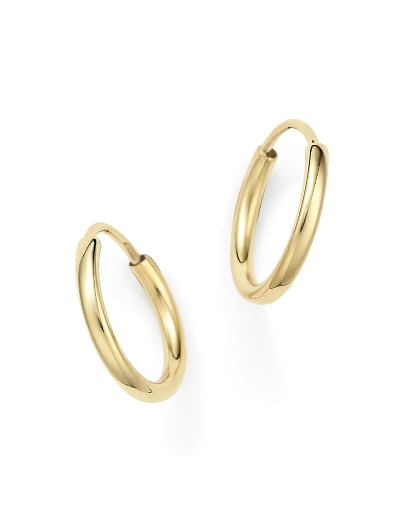14K Yellow Gold Small Endless Hoop Earrings
