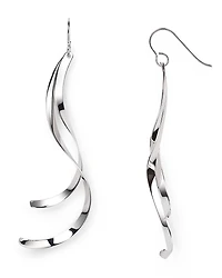 Sterling Silver Twist Flat Drop Earrings