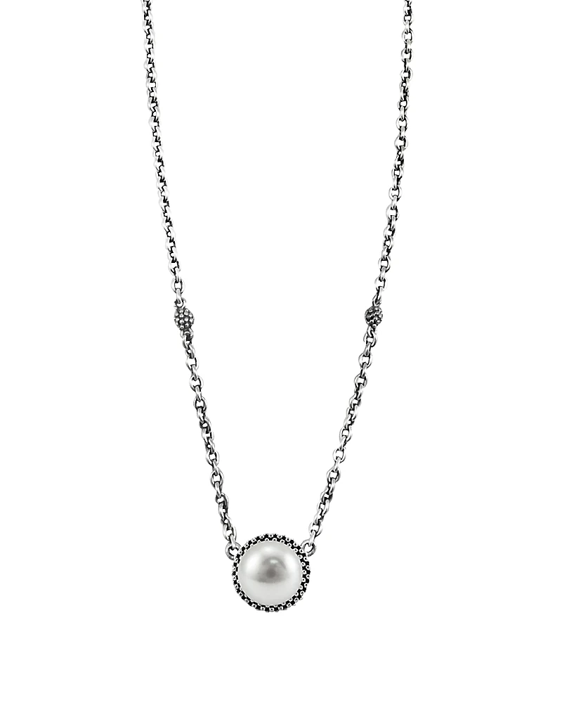 Lagos Luna Sterling Silver & Cultured Freshwater Pearl Pendant Necklace, 16