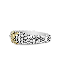 LAGOS 18K Green Gold & Sterling Silver Embrace Collection Diamond Caviar Ring