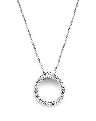 Roberto Coin 18K White Gold or Yellow Gold and Diamond Extra Small Circle Necklace