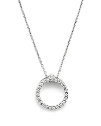 Roberto Coin 18K White Gold or Yellow Gold and Diamond Extra Small Circle Necklace