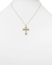 Diamond Cross Pendant Necklace in 14K Yellow Gold, .50 tcw