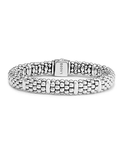 Sterling Silver Caviar Beaded Rope Bracelet