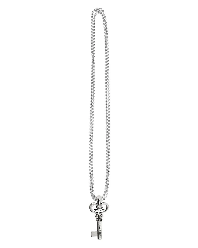LAGOS Signature Sterling Silver Key Pendant Necklace, 34"
