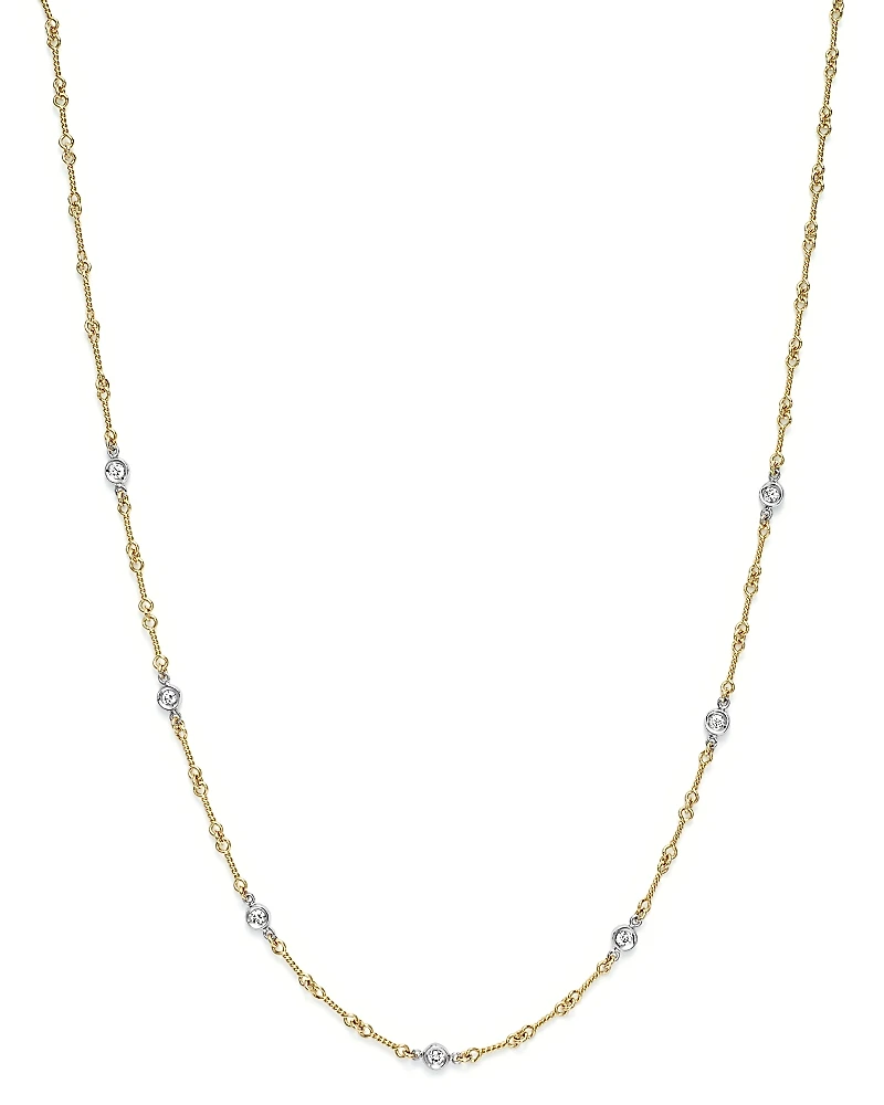 Roberto Coin 18K Yellow Gold Diamond Station Necklace