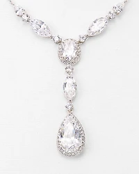 Pear Shaped Drop Lariat Necklace, 16"