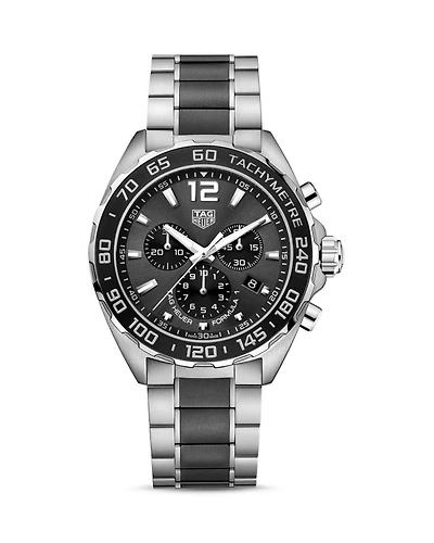 Formula 1 Quartz Men's Gray Steel & Black Ceramic Chronograph, 43mm