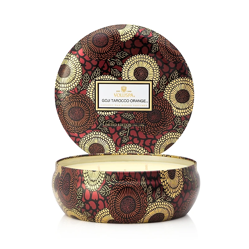 Voluspa Goji Tarocco Orange 3 Wick Tin Candle, 12 oz.