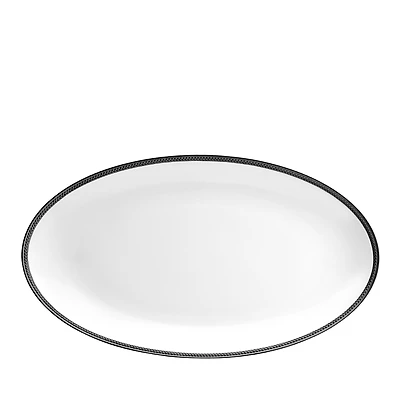 L'Objet Soie Tressee Black Large Oval Platter