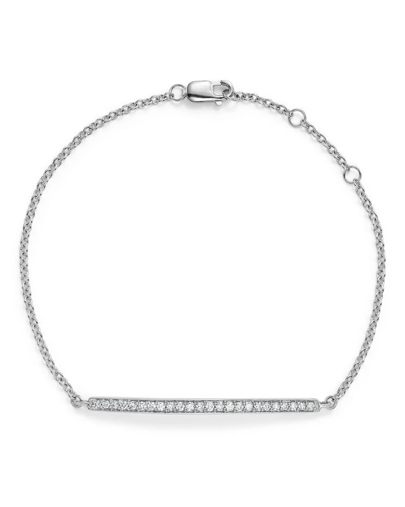 Diamond Bar Bracelet in 14K White Gold, .25 tcw - Exclusive