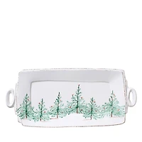 Vietri Lastra Holiday Handled Rectangular Platter