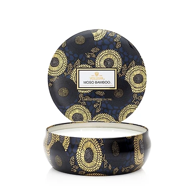 Voluspa Moso Bamboo 3 Wick Tin Candle, 12 oz.
