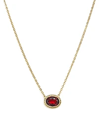 Garnet Bezel Pendant Necklace