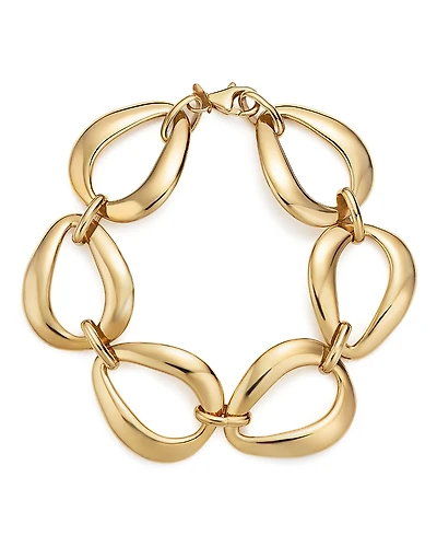 14K Yellow Gold Pear Shape Link Bracelet