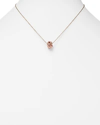 14K Rose Gold Twisted Love Knot Necklace, 18"