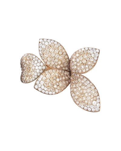 Pasquale Bruni 18K Rose Gold Secret Garden Four Petal Pave Diamond Ring