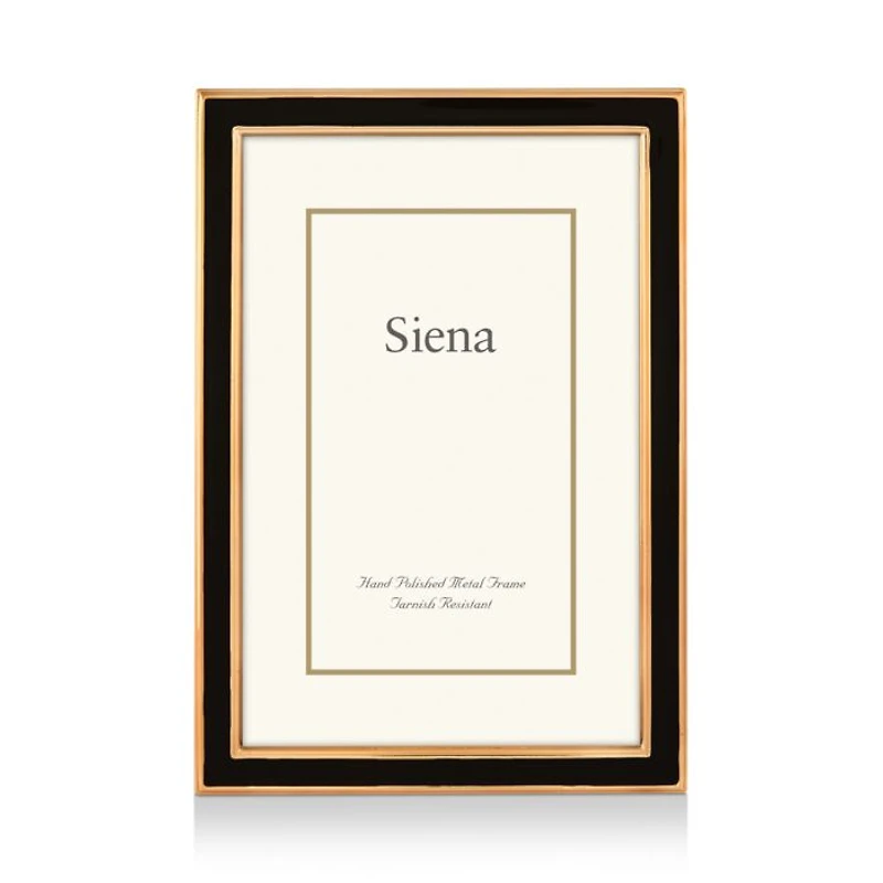 Wide Enamel with Gold Frame, 4" x 6"