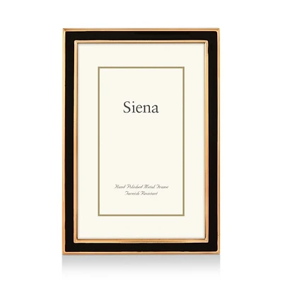 Wide Enamel with Gold Frame, 4" x 6"
