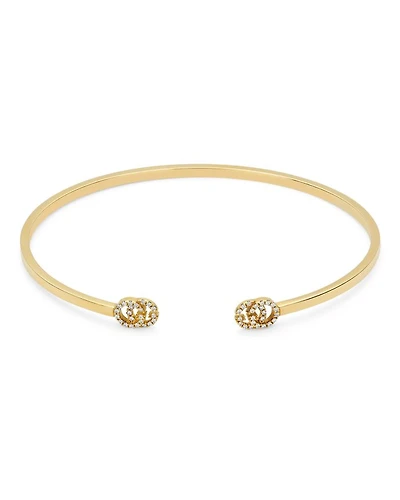 18K Yellow Gold Running G Diamond Bangle
